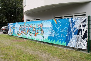 Graffitigestaltung von Sichtschutzbanner