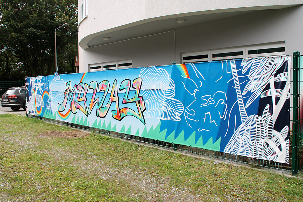 WERBEBANNERGESTALTUNG KÖLN, Graffitigestaltung von Sichtschutzbanner