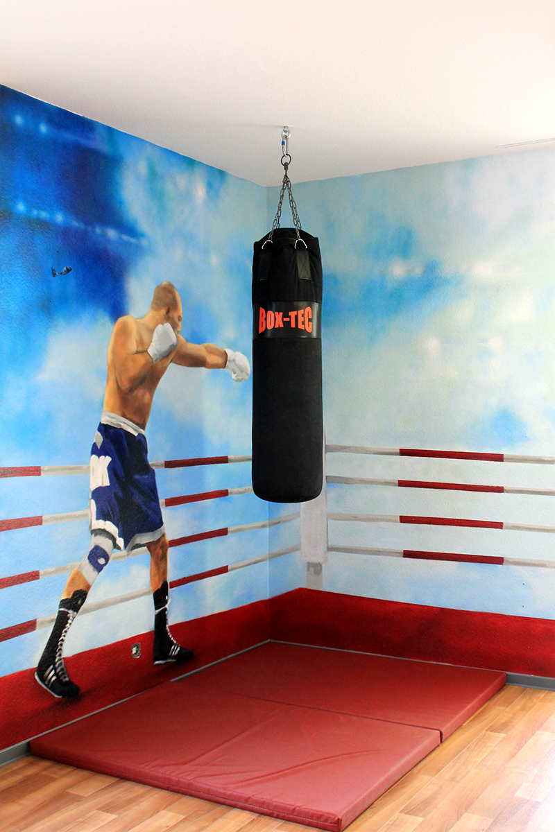 Boxer im Ring als Kunstwerk